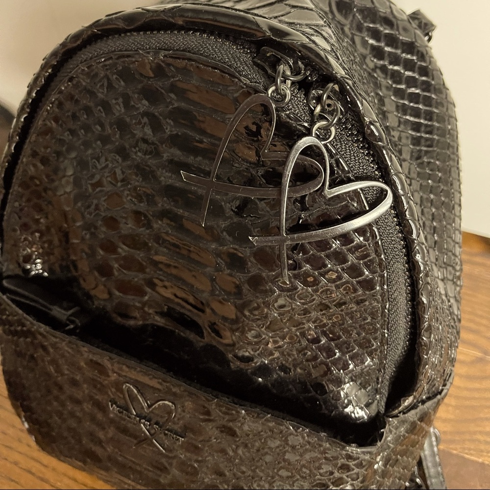 Victoria’s Secret black luxe python mini backpack - Picture 9 of 12